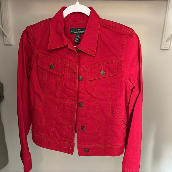 Vintage NWT - Ralph Lauren Red Denim Jacket - Size XS - Picture 1 of 4